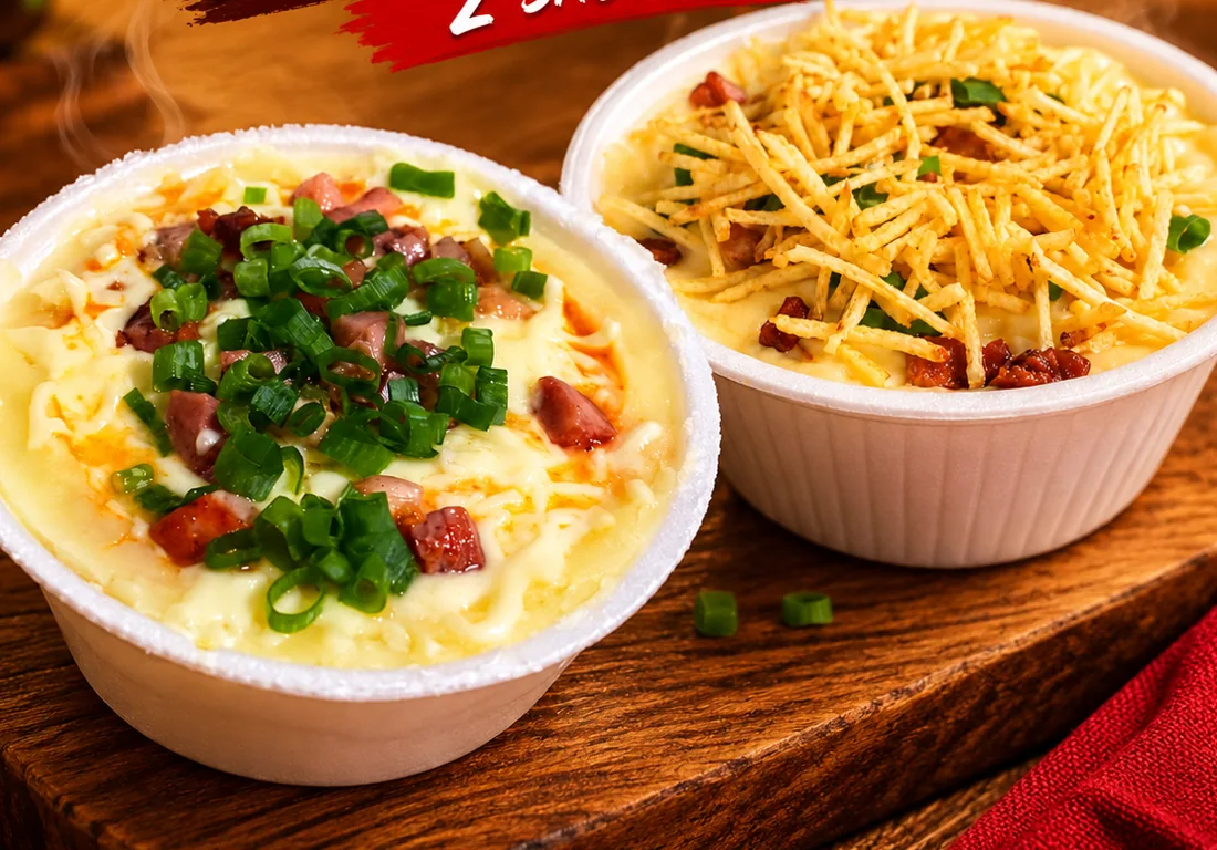 Duas batatas recheadas ilustrativas